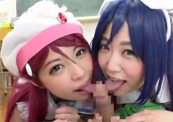 千歌と梨子と果南の着衣セックス